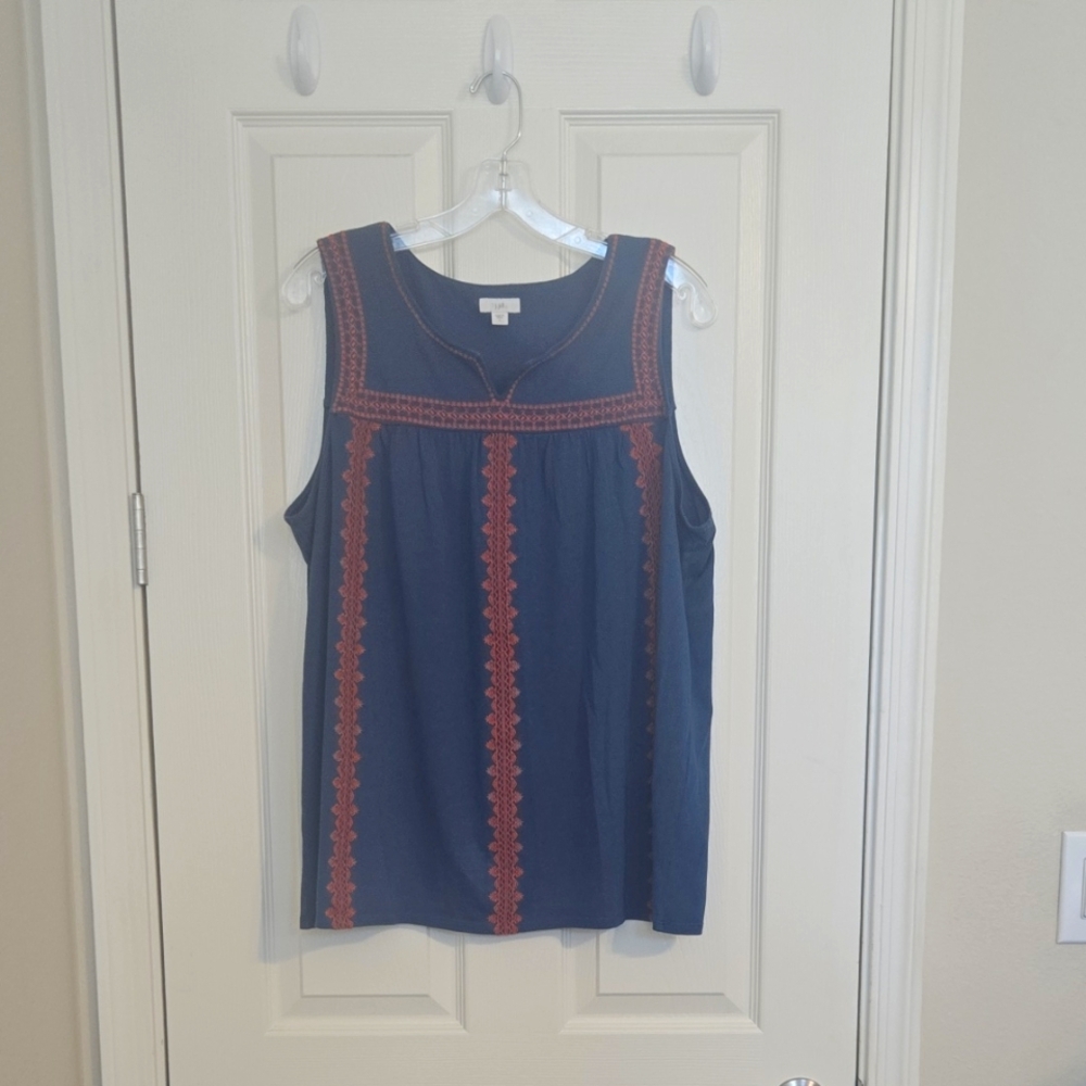 JJill Blue Knit Tank